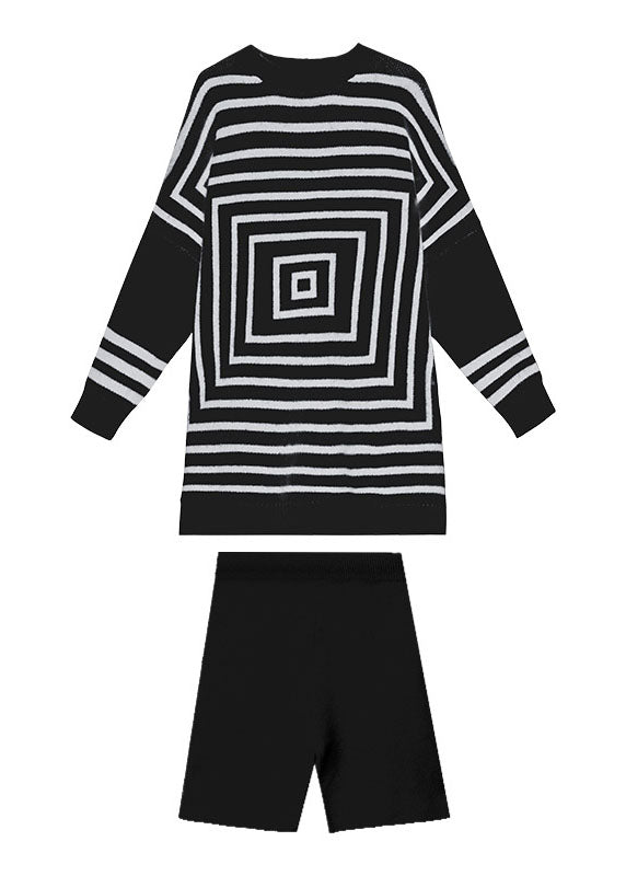 Plus Size Orange Mode Strick Casual Herbst Frauen Sets 2 Stück