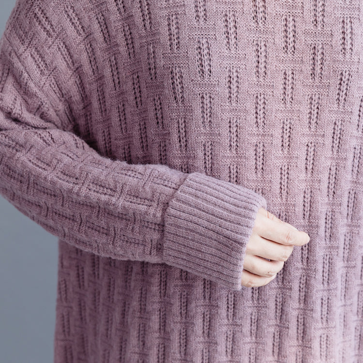 Pullover Pullover Kleider Damen O Hals schwarz übergroßen Strickkleid