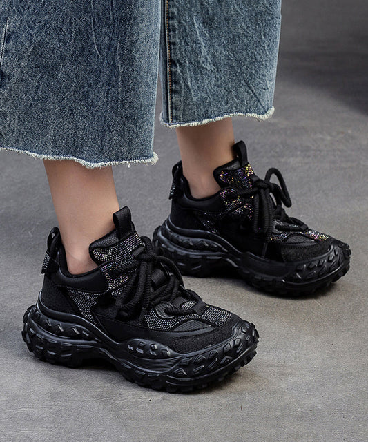 Purple Lace Up Breathable Mesh Splicing Suede Platform Sport Shoes