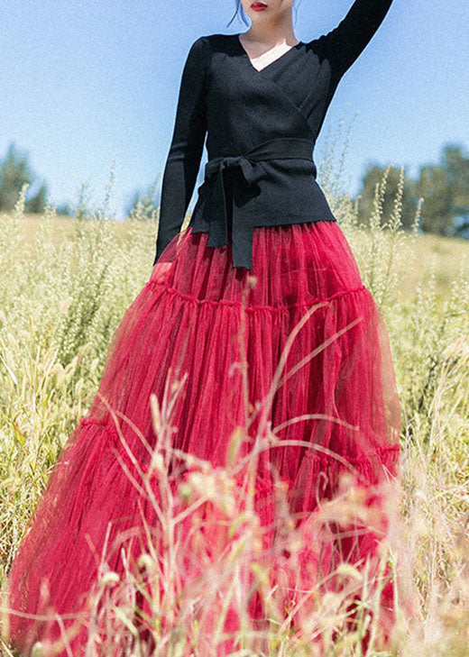 Lila Patchwork Tüll Strandröcke Frühling