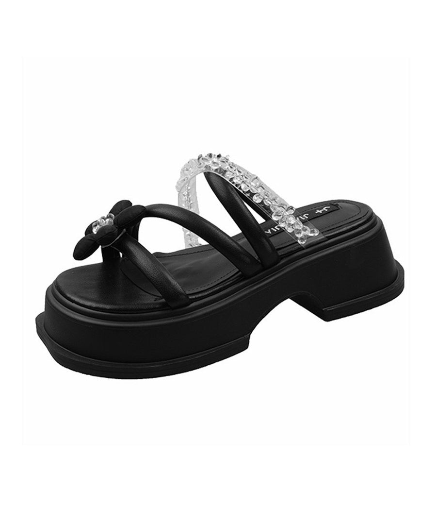 Lila Plateau-Sandalen aus Kunstleder, bequem, modisch