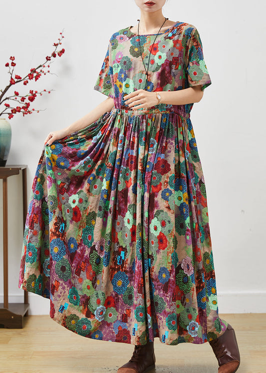 Lila Tie Dye Baumwolle Urlaub Kleid Cinched Sommer