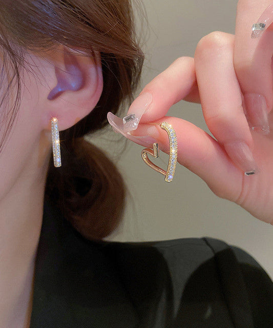 Pendientes de aro con circonitas de aleación de oro regulares