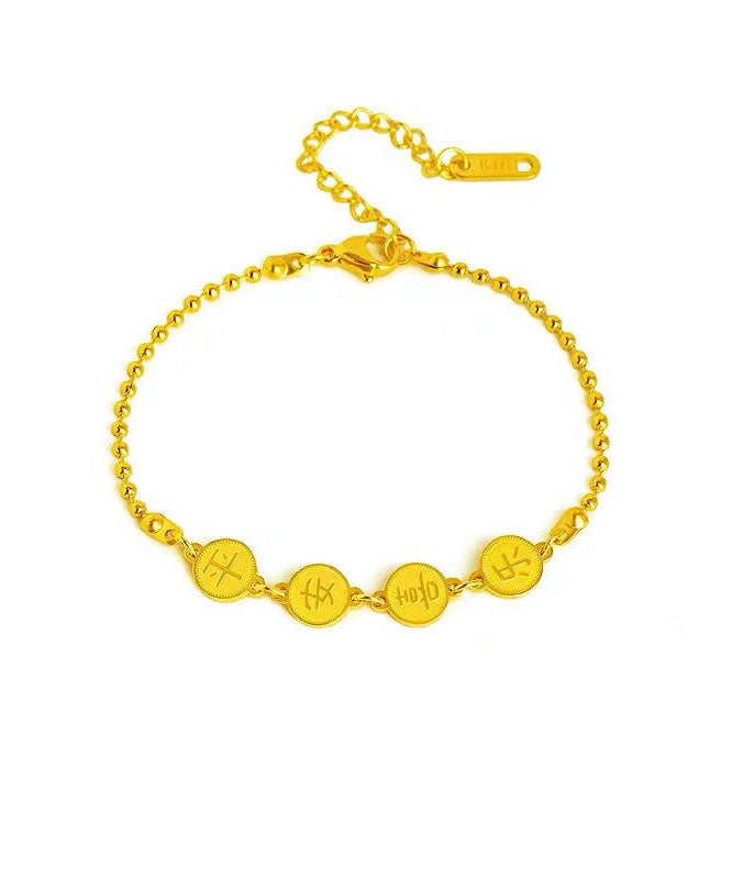 Normales Charm-Armband aus vergoldetem Edelstahl mit grafischer Quaste