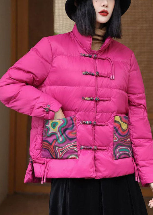 Rose Oriental Button Duck Down Canada Goose Jacke Stehkragen Winter