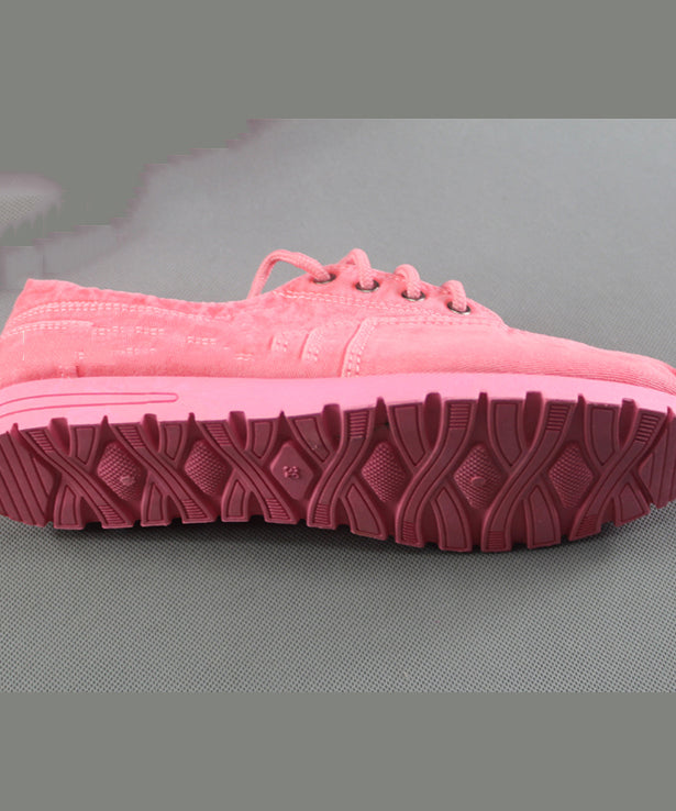 Einfache blaue flache Schuhe aus Baumwollstoff für Damen mit Kreuzriemen