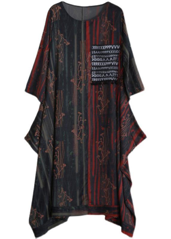 2021 Asymmetric Dresses Print Robes Spring Dresses Gown - SooLinen