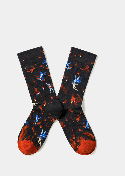 Einfache Crew-Socken aus Baumwolle mit Sports Street-Print
