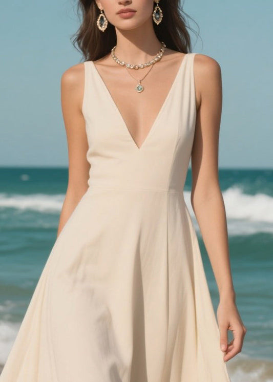 Simple White Patchwork Exra Large Hem Chiffon Vacation Dresses Summer