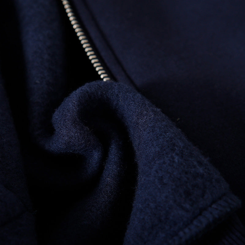 Einfache Baumwolltuniken für Damen 2019 Catwalk blaue Alltagsbluse mit Kapuze