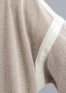 Simple striped tunic coats Outfits hooded patchwork coat - SooLinen