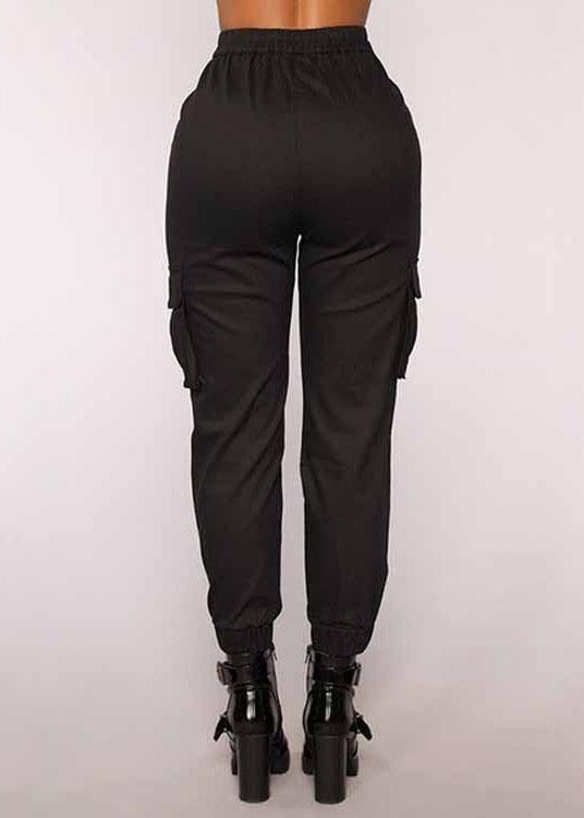 Solid Color High Elastic Waist Casual Harem Pants - SooLinen