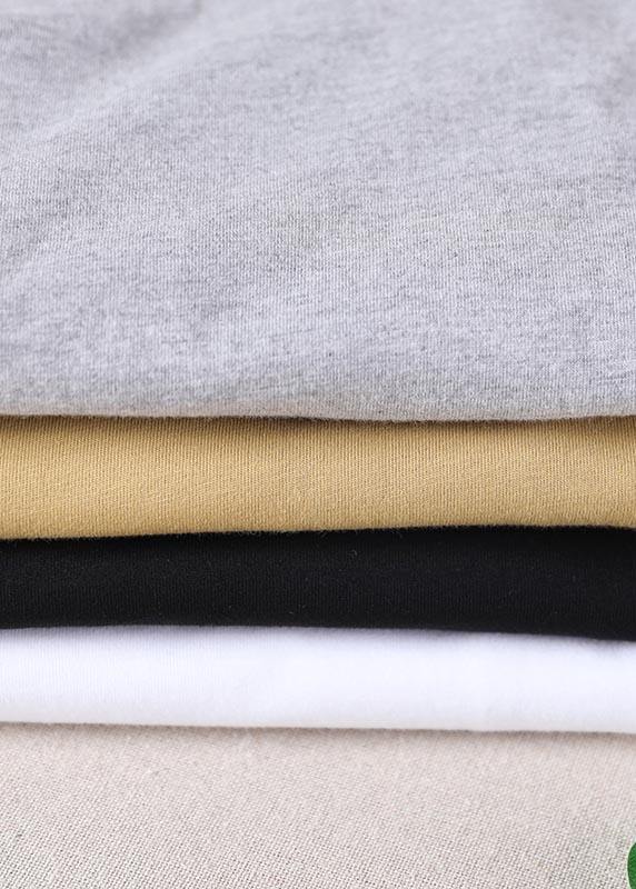 Style Black O-Neck low high design Cotton Summer Tees - SooLinen