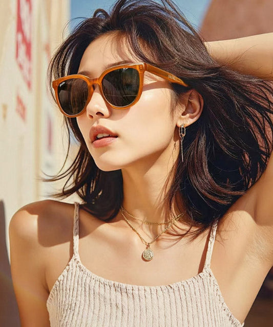 Style Brown Resin Ultraviolet-Proof Sunglasses