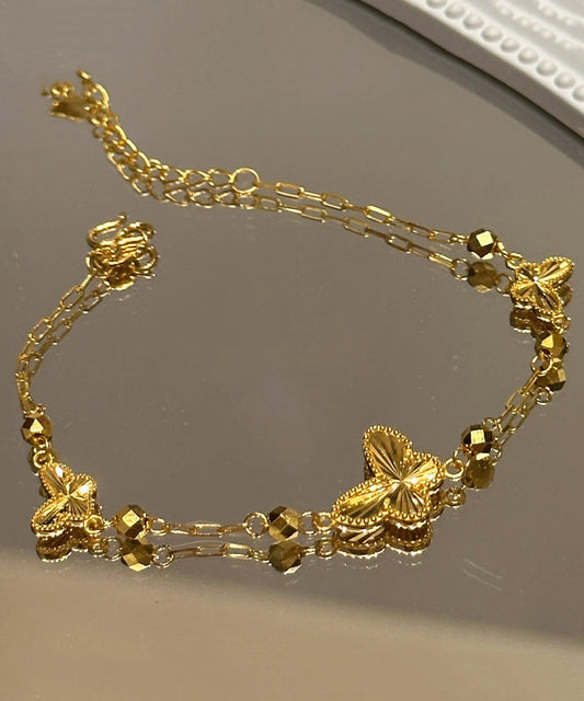 Stil Gold Kupfer Overgild Schmetterling Kette Armband