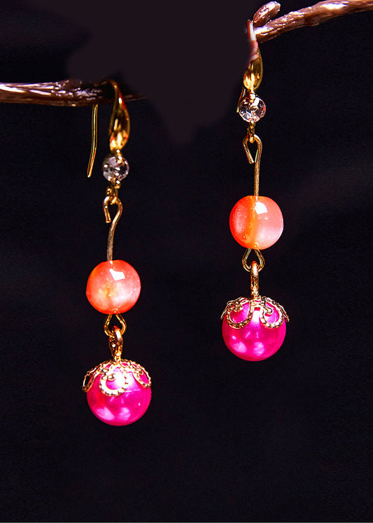 Pendientes colgantes de acrílico estilo rosa