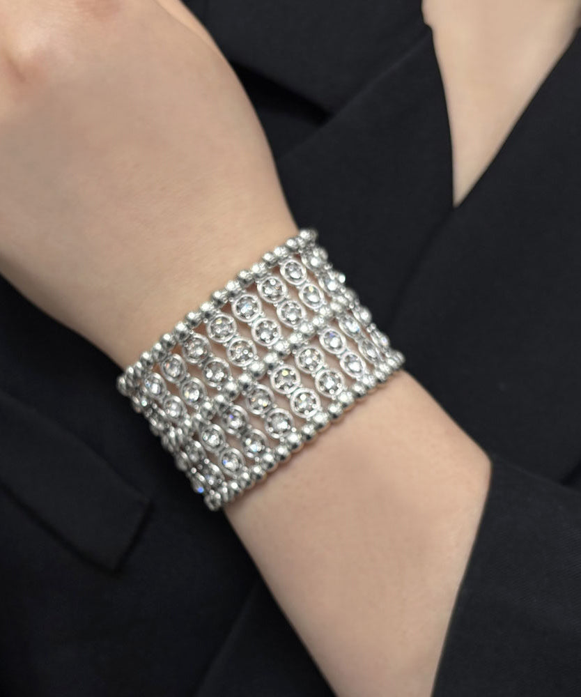 Style Silk Alloy Zircon Hollow Out Bangle