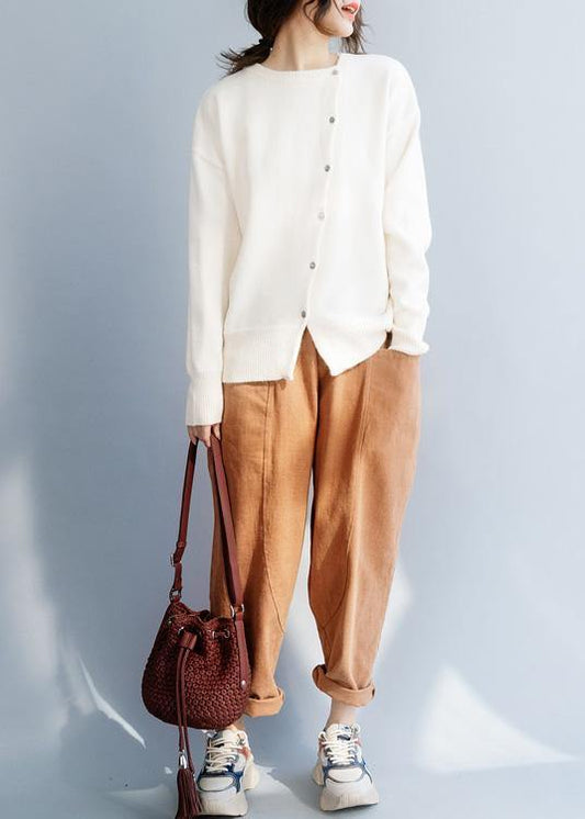 Style two pockets trousers fall fashion yellow Tutorials harem trousers - SooLinen