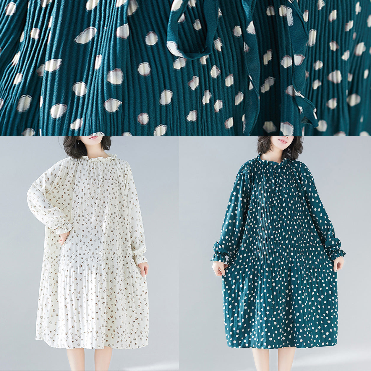 Stil Cinched Chiffon Roben Plus Size Kleiderschränke weiß Plus Size Kleidung Kleid Sommer