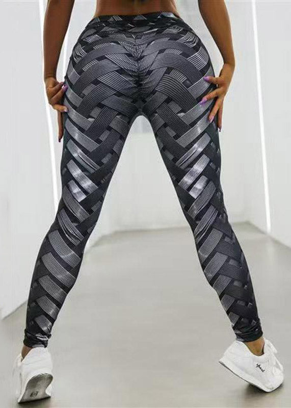 Stylish Colorblock Print Butt Scrunch Gym Shark Leggings
