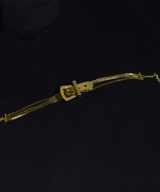 Stylish Gold Stainless Steel Overgild Buckle Bracelet