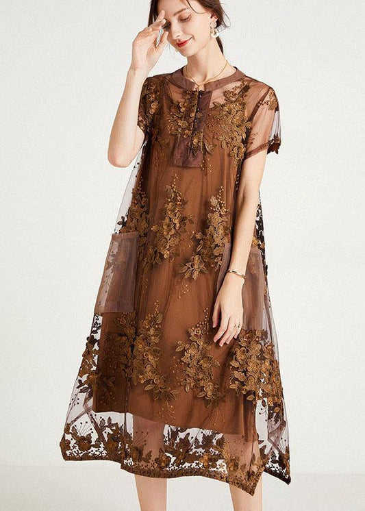 Stylish Khaki Button Pockets Summer Two Pieces Set Short - SooLinen