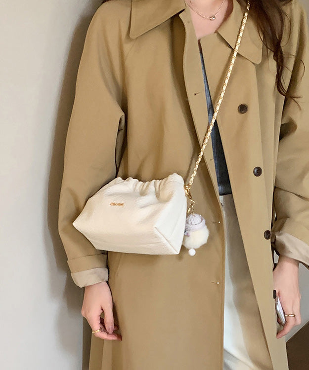 Stylish Milk Tea Color Durable Faux Leather Flap Bag