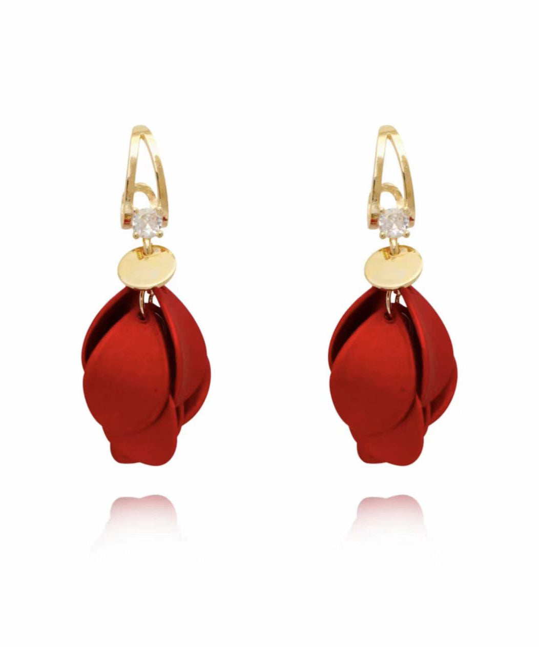 Stilvolle Mulberry Sterling Silber Overgild Zirkon Frosting Tropfen Ohrringe