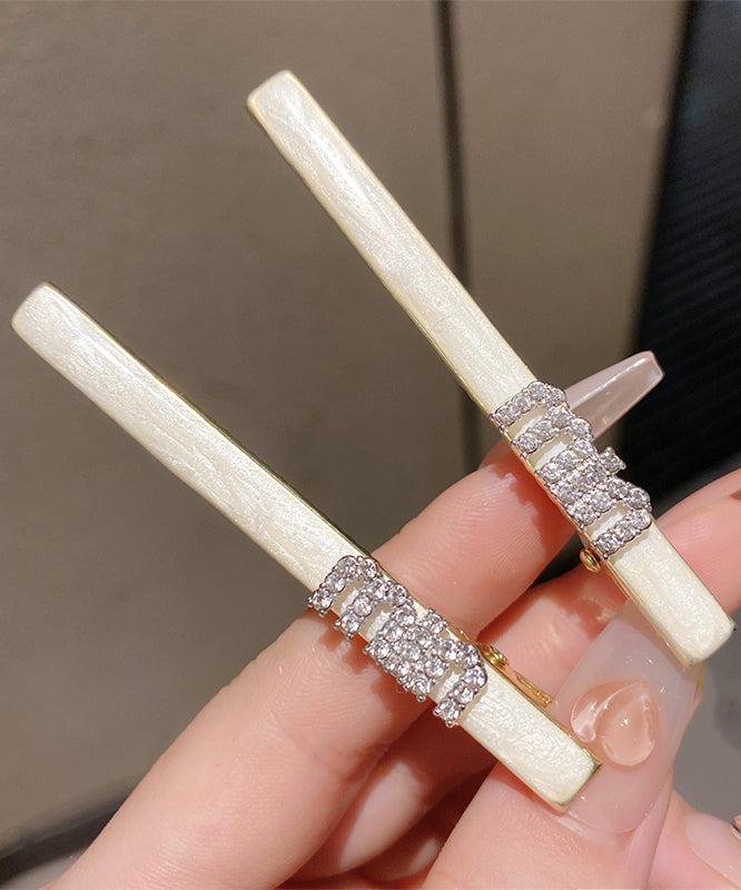 Stylish White Pearl Alloy Pearl Zircon Hairpin