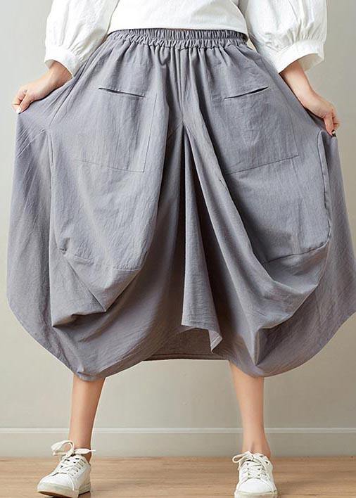 Stylish solid lantern Cotton Linen Skirts Summer - SooLinen