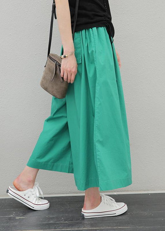 Summer women's new elastic waist fat legs large size black nine-point pants skirt - SooLinen