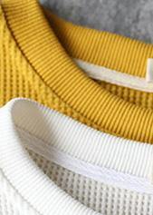 Trendy White Cotton Long sleeve Sweatshirts Top - SooLinen