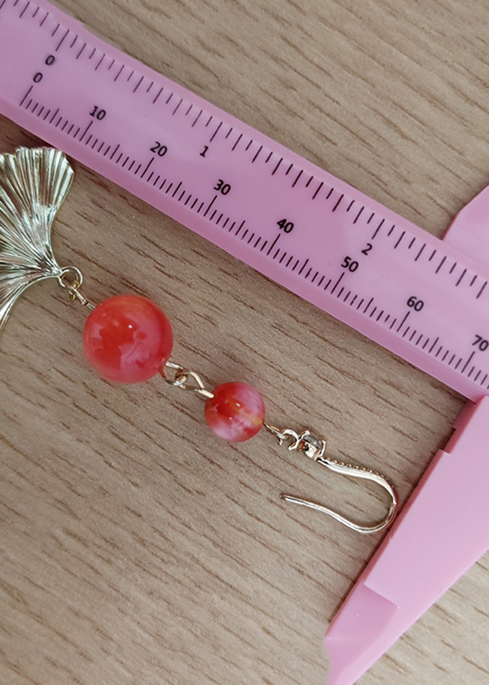 Pendientes colgantes únicos en forma de abanico de oro de 14 quilates, nuevo estilo 2024