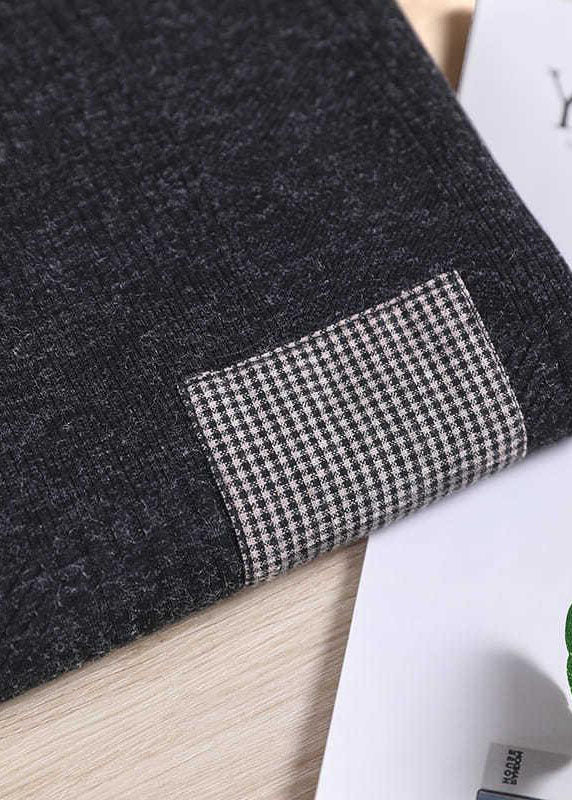 Unique Black Turtle Neck Tops Sleeveless Knit Vest