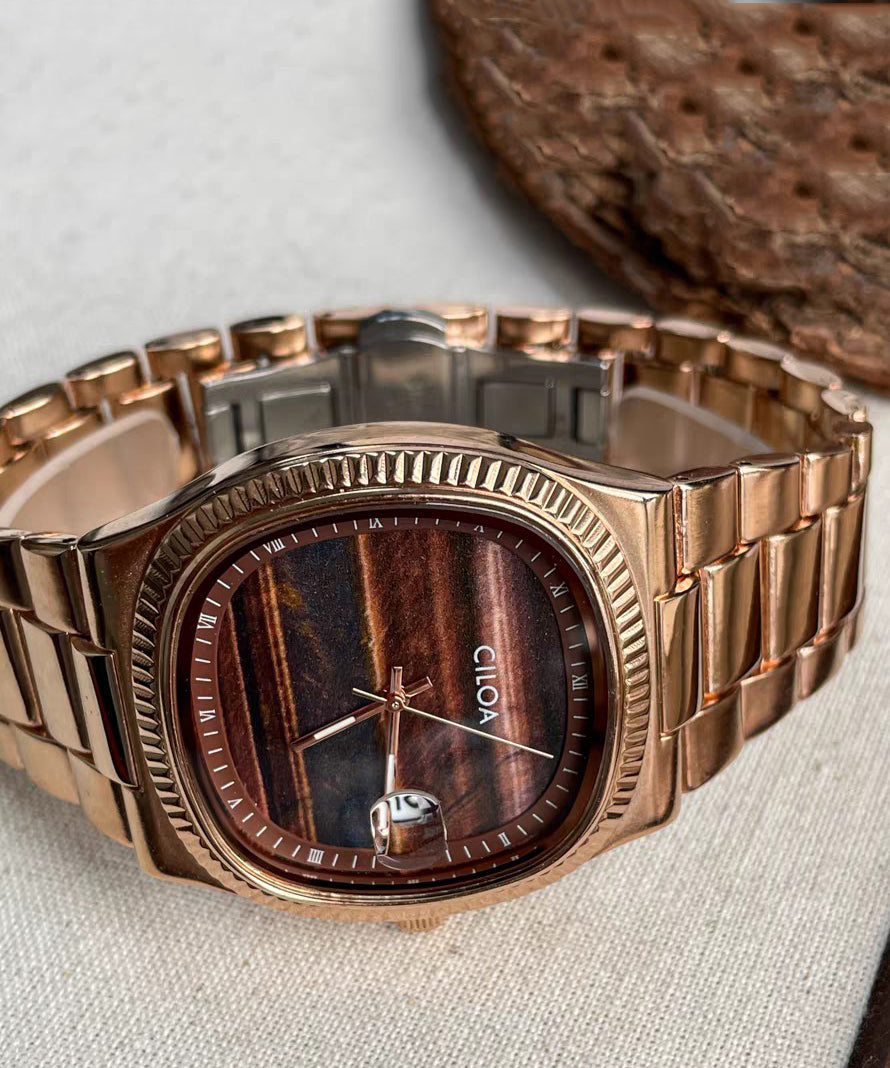 Unique Coffee Stainless Steel Mechanical Men Watches