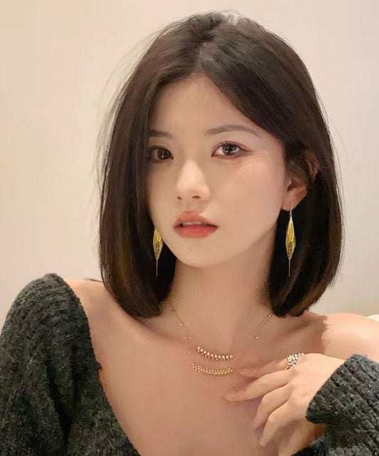 Einzigartige Gold-Kupfer-Quasten-Tropfenohrringe