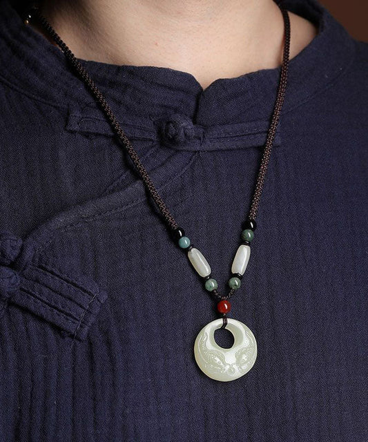 Einzigartige Jade Hand stricken Jade Little Fish Anhänger Halskette