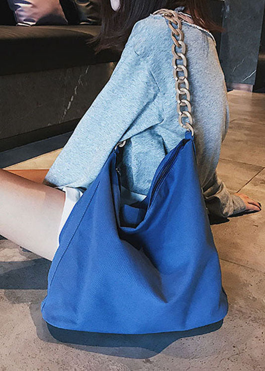 Vintage Blaue Canvas Tote Handtasche