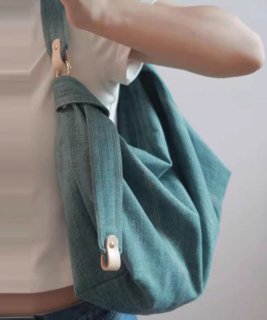 Vintage Denimblaue, robuste Umhängetasche aus Baumwolle