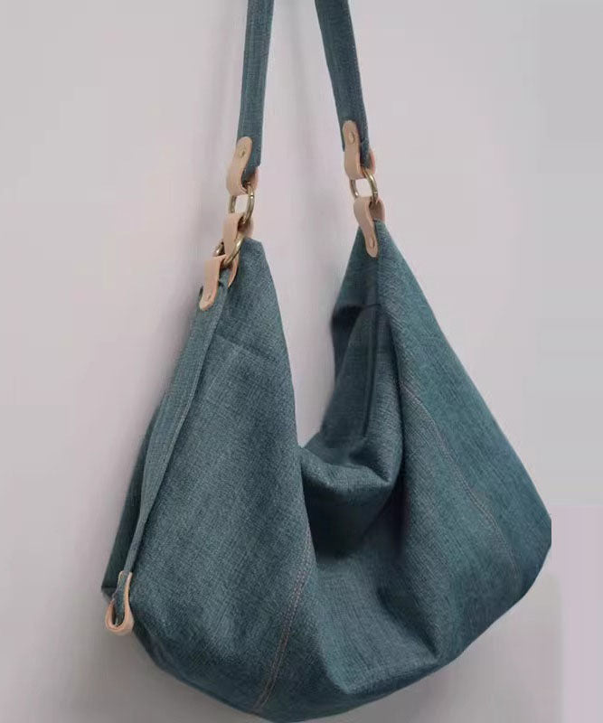 Vintage Denimblaue, robuste Umhängetasche aus Baumwolle