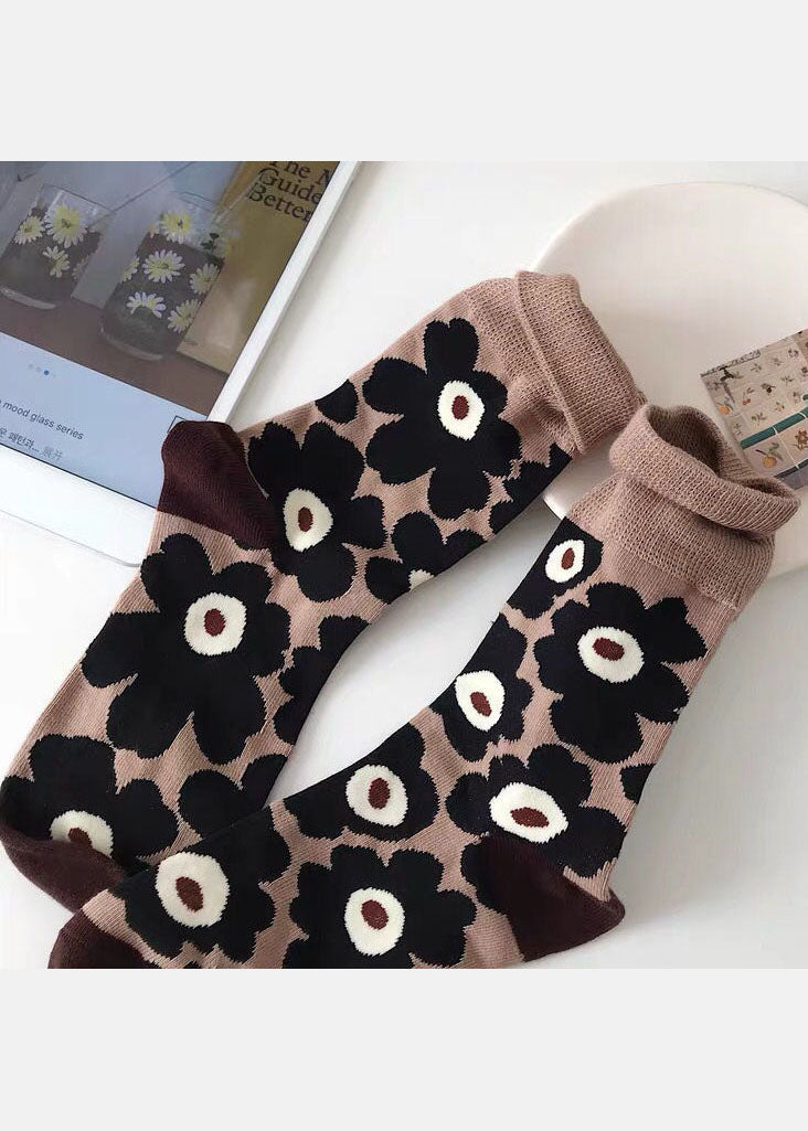 Dicke Crew-Socken aus Baumwolle mit Blumenmuster im Vintage-Stil