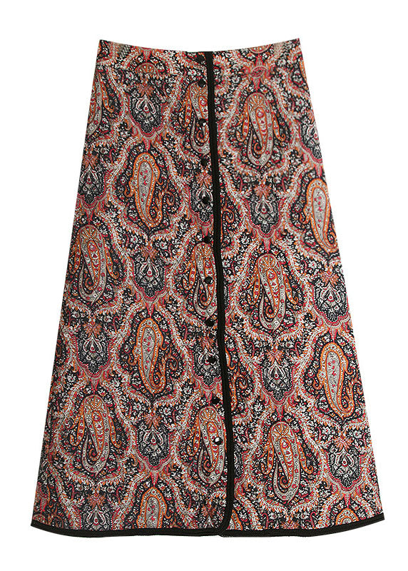 Vintage Französischer Druck Feine Baumwolle gefüllte Röcke Winter