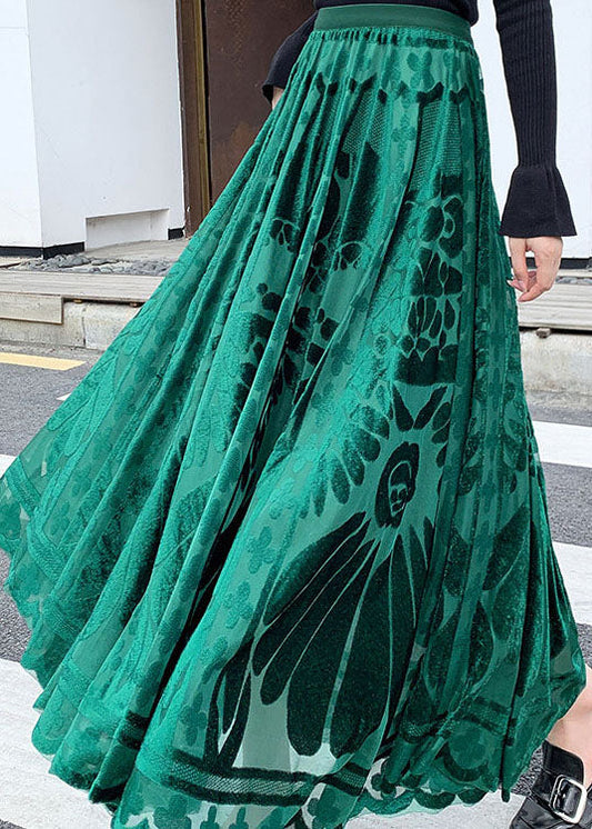 Vintage Grün Casual Velour Röcke Winter