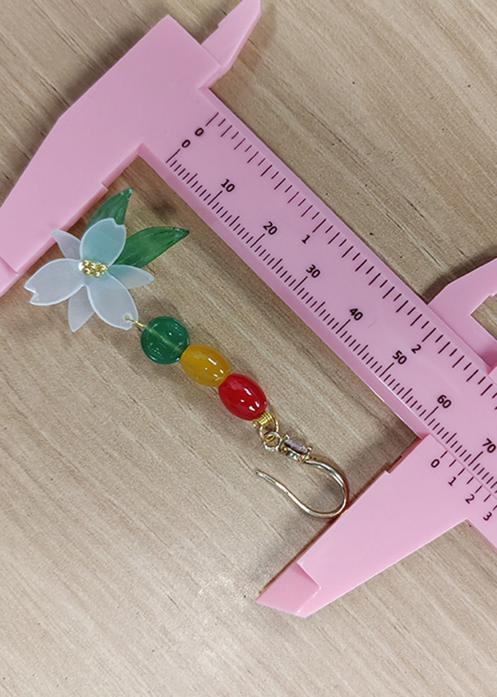 Pendientes colgantes de circonita y flor de loto de jade vintage