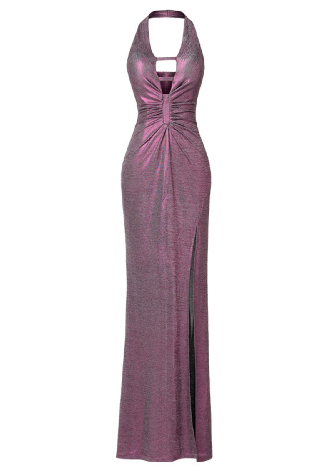 Vintage Purple Halter Side Open Party Dress Summer