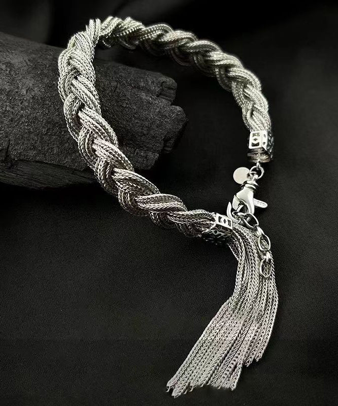 Vintage Seide handgewebt Fried Dough Twist Quaste Charm Armband