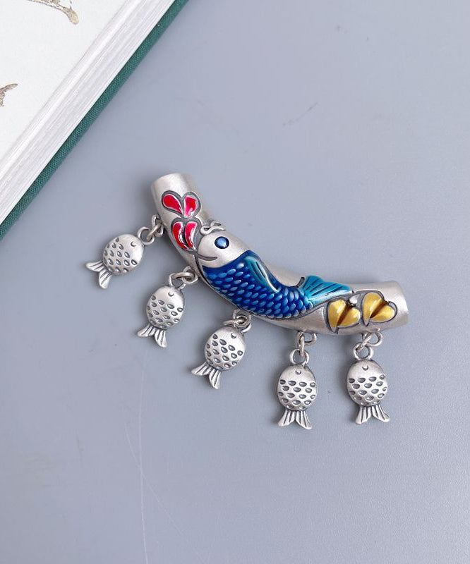 Vintage Seide Sterling Silber Quaste Cloisonne Anhänger Halskette