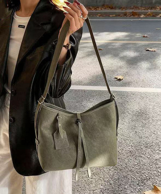 Vintage Solid Durable Large Capacity Fine Suede Messenger Bag