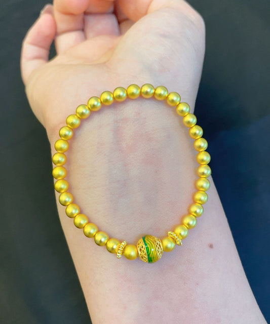 Vogue Gold – Antikes Gold-Emaille-Perlen-Kettenarmband