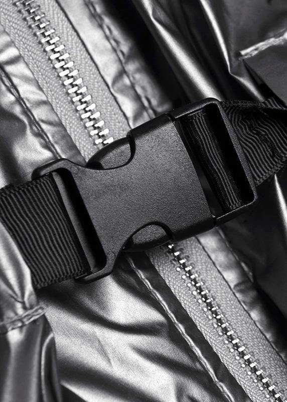 Warm plus size warm winter coat hooded coats gray drawstring outwear - SooLinen